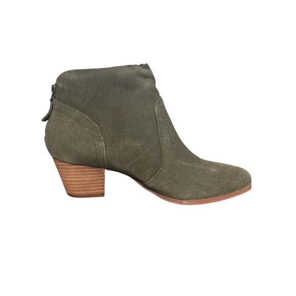 New! Violet & Red Cupid Suede Boot Bootie in Olive Green - Size 6.5 - Picture 1 of 9